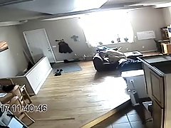 A hidden camera caught a horny couple fucking  while no one else was a...