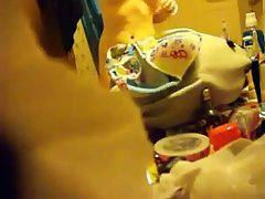 Good looking teen was having a shower not knowing that there was a hid...