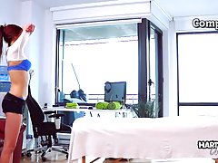 Red haired chick is getting a massage that includes a casual fuck and ...